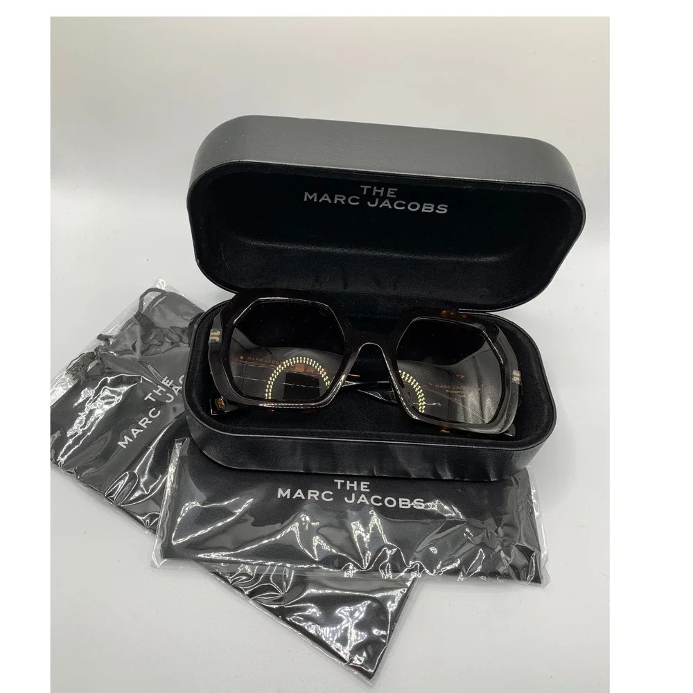 Marc Jacobs MJ 1074/S Dark Havana Tortoise Hexagonal Sunglasses 53-22-145